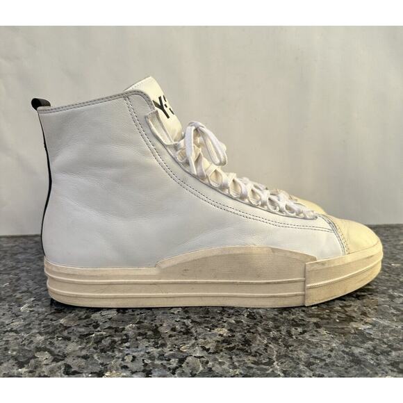 Y-3 ADIDAS YOHJI YAMAMOTO YUBEN WHITE MID LEATHER SNEAKERS FX0567 SZ 12.5 main image 12